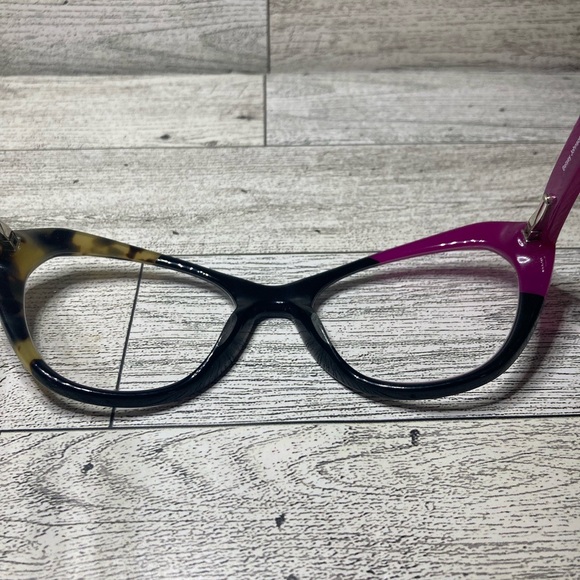 Girls Betsey Johnson Eyeglass Frames Pink Hearts Cheetah Kids Blissful Eyewear - Picture 5 of 7